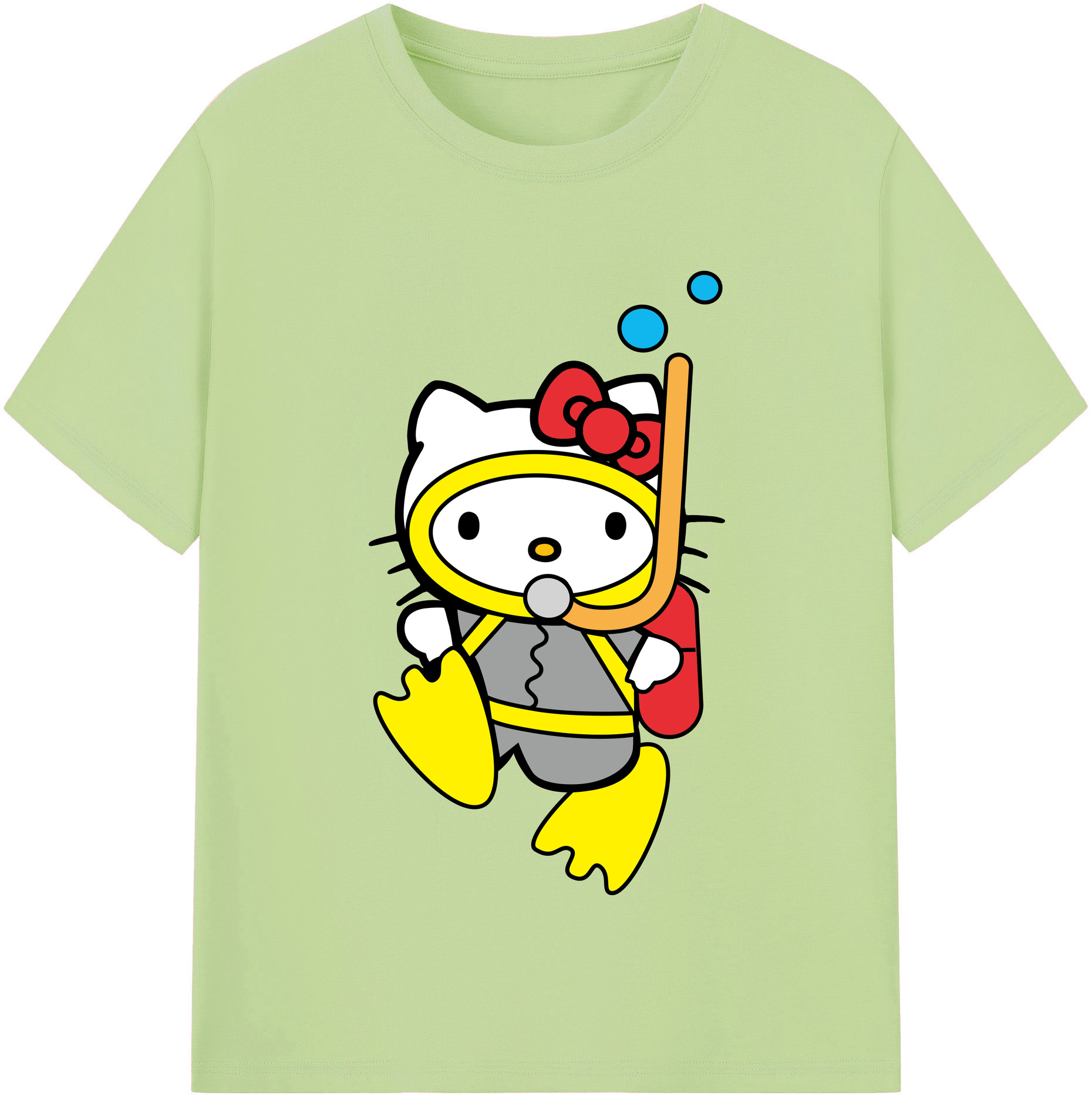 （画像用） Hello Kitty ハローキティ 綿100％半袖Tシャツ（フロントプリント）